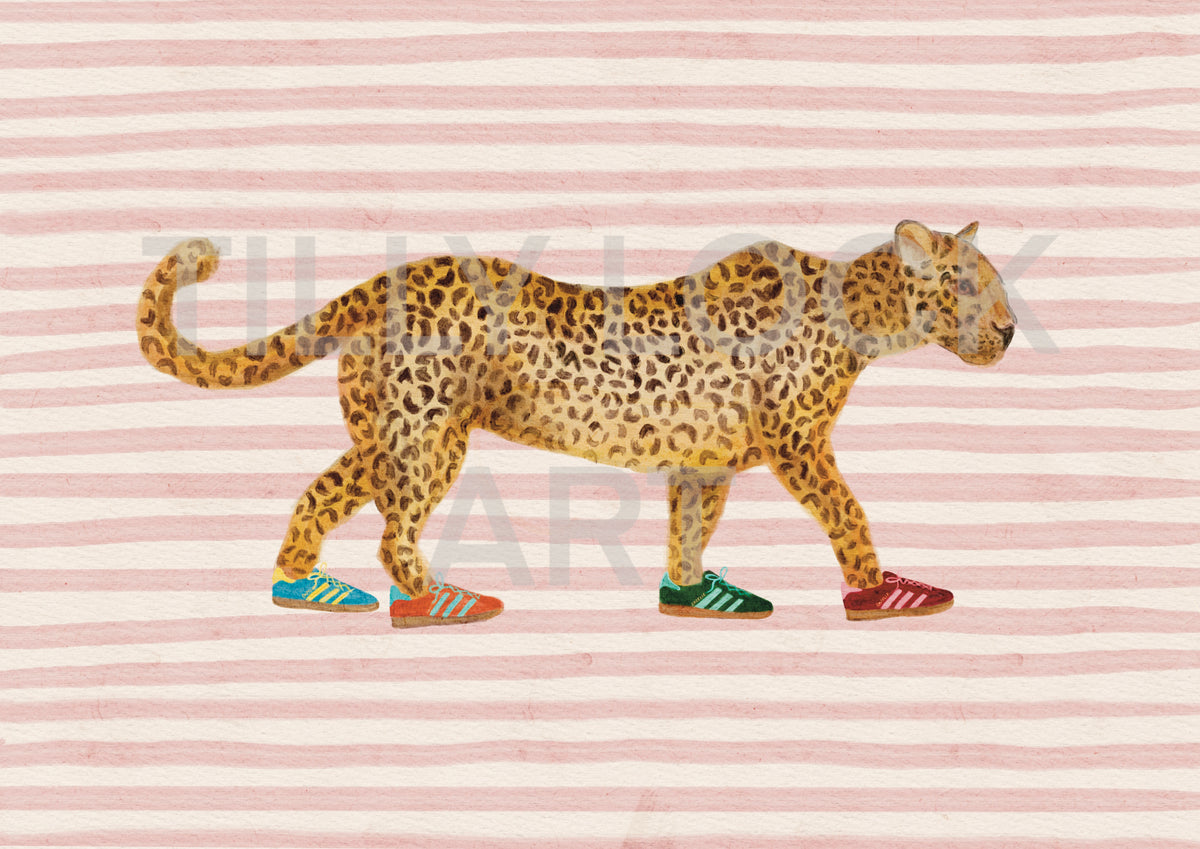 LEOPARD IN GAZELLES - PINK STRIPES
