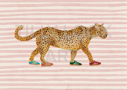 LEOPARD IN GAZELLES - PINK STRIPES