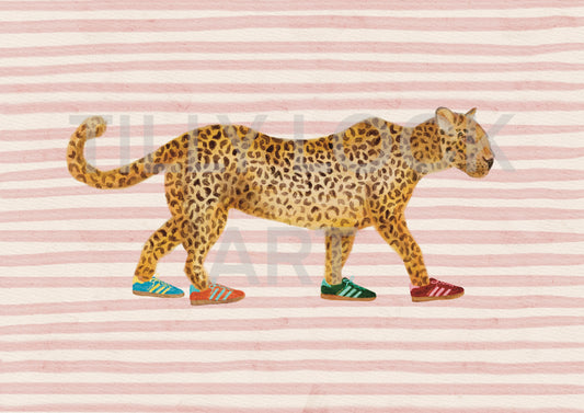 LEOPARD IN GAZELLES - PINK STRIPES