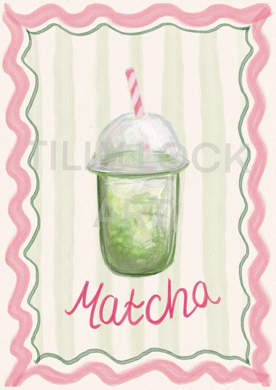 Wavy Matcha Art Print