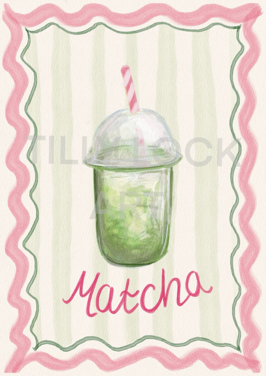 Wavy Matcha Art Print